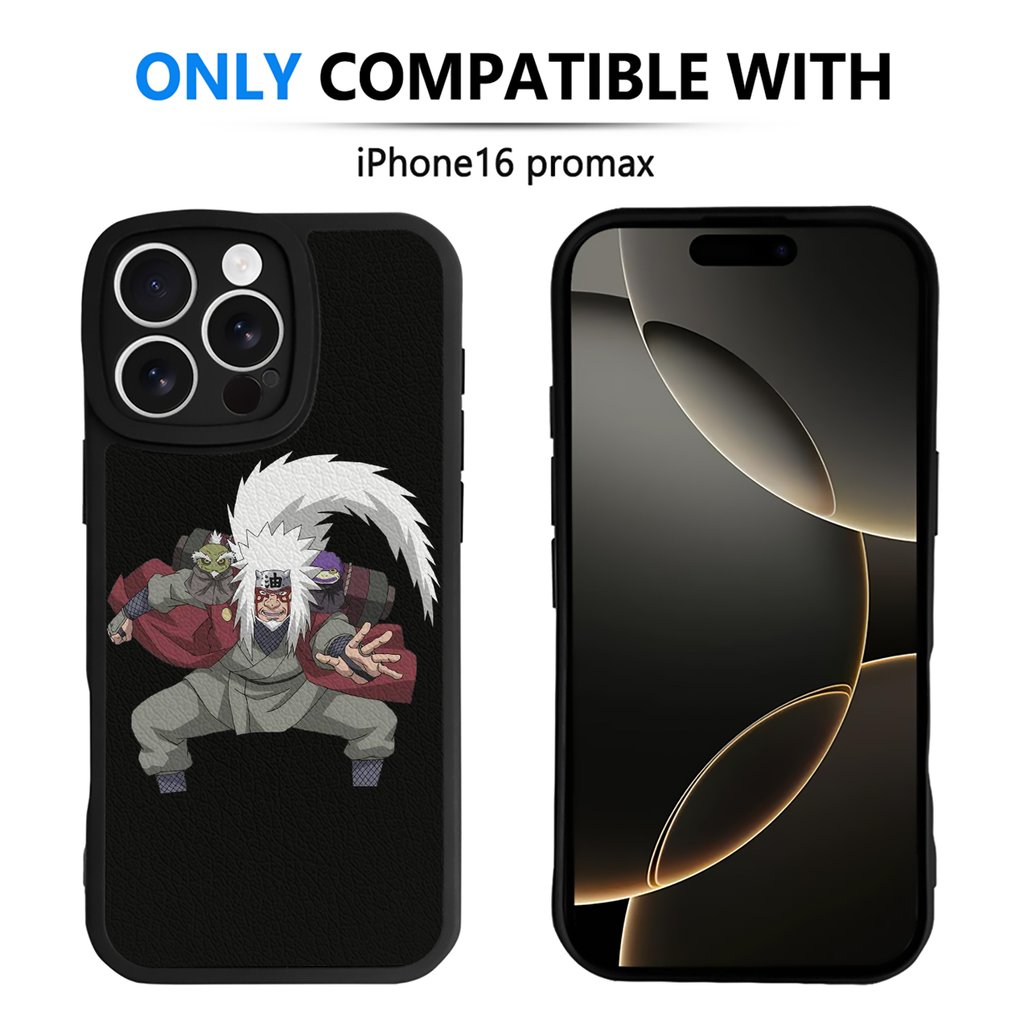 （画像用） NARUTO -ナルト- 自来也（じらいや） Jiraiya 【iPhone 16シリーズ対応】シリコンスマホケース（レザー調） 材質：シリコン